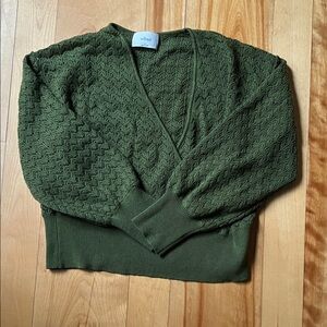 Wilfred Olive V-Neck Cable Knit Sweater
